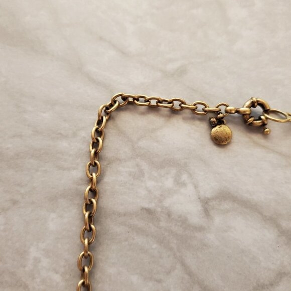 💙 J.Crew Enamel Rhinestones Crystals Pave Antique Mini Statement Necklace 💙 - Picture 3 of 16